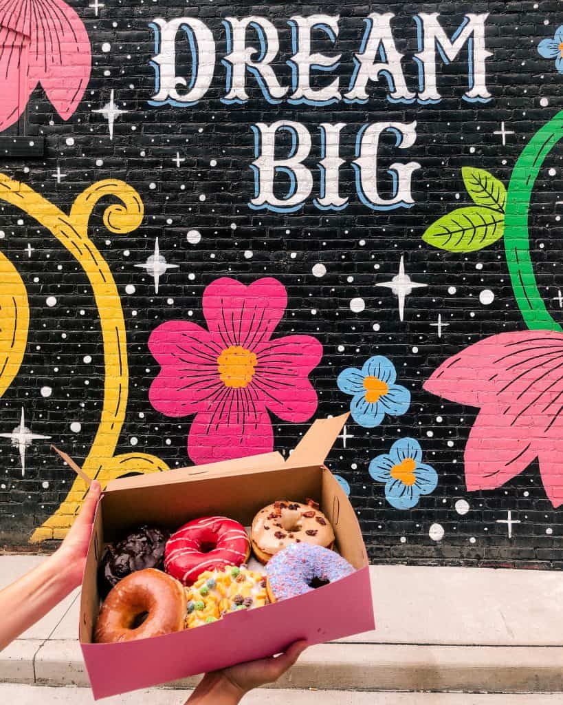Brewnuts + Dream Big Mural in Gordon Square Arts District by the artist Lisa Quine