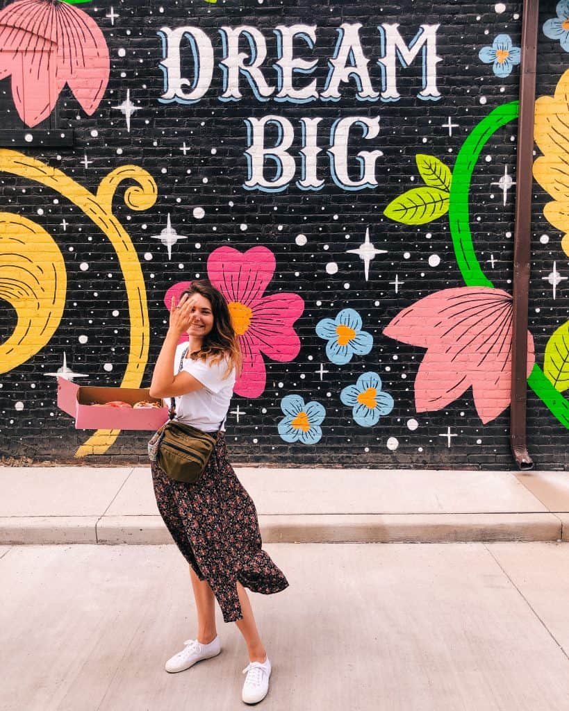 Dream Big Mural in Gordon Square Arts District by the artist Lisa Quine