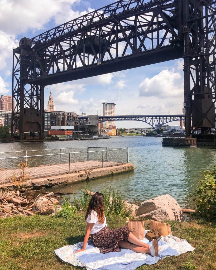 Cleveland, Ohio view from Wendy Park on Whiskey Island