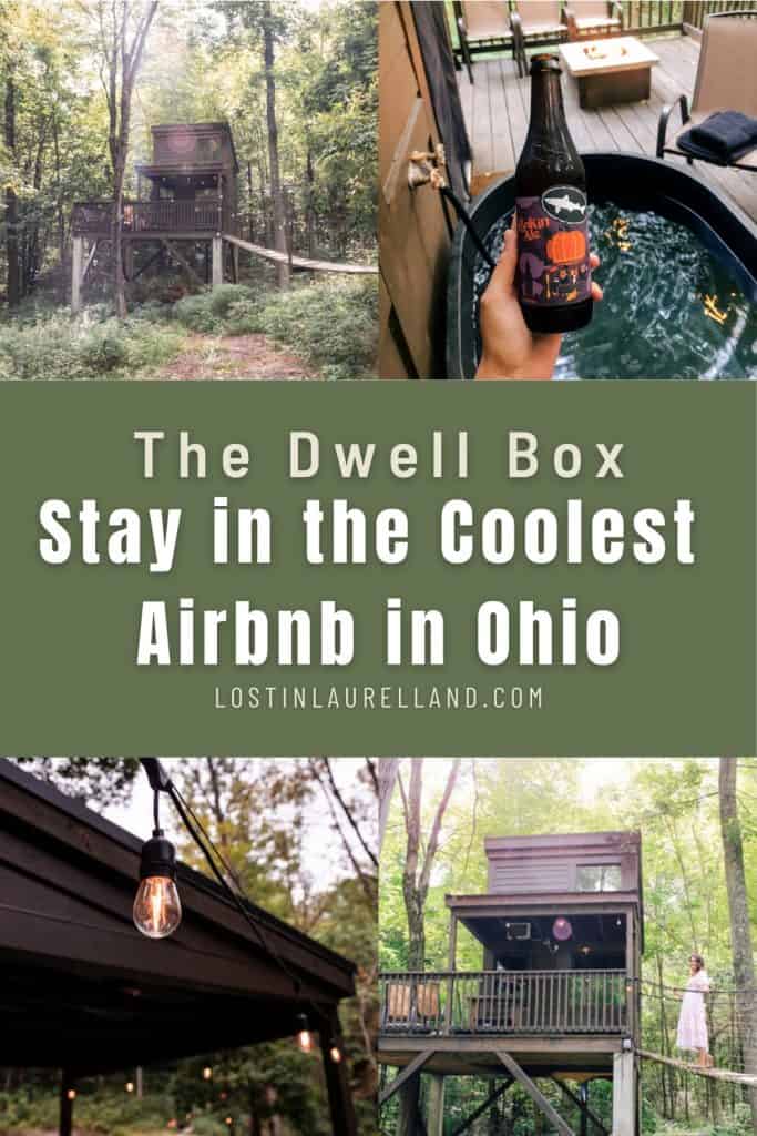 Stay at The Dwell Box Treehouse Village - the coolest Airbnb in Ohio. Read more on lostinlaurelland.com.
